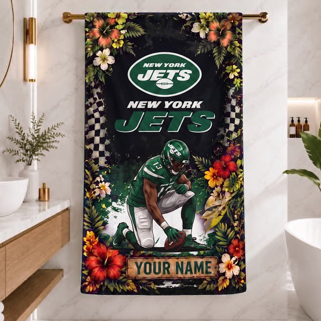 NYJ x NFL Steel Curtain Football Beach Towel