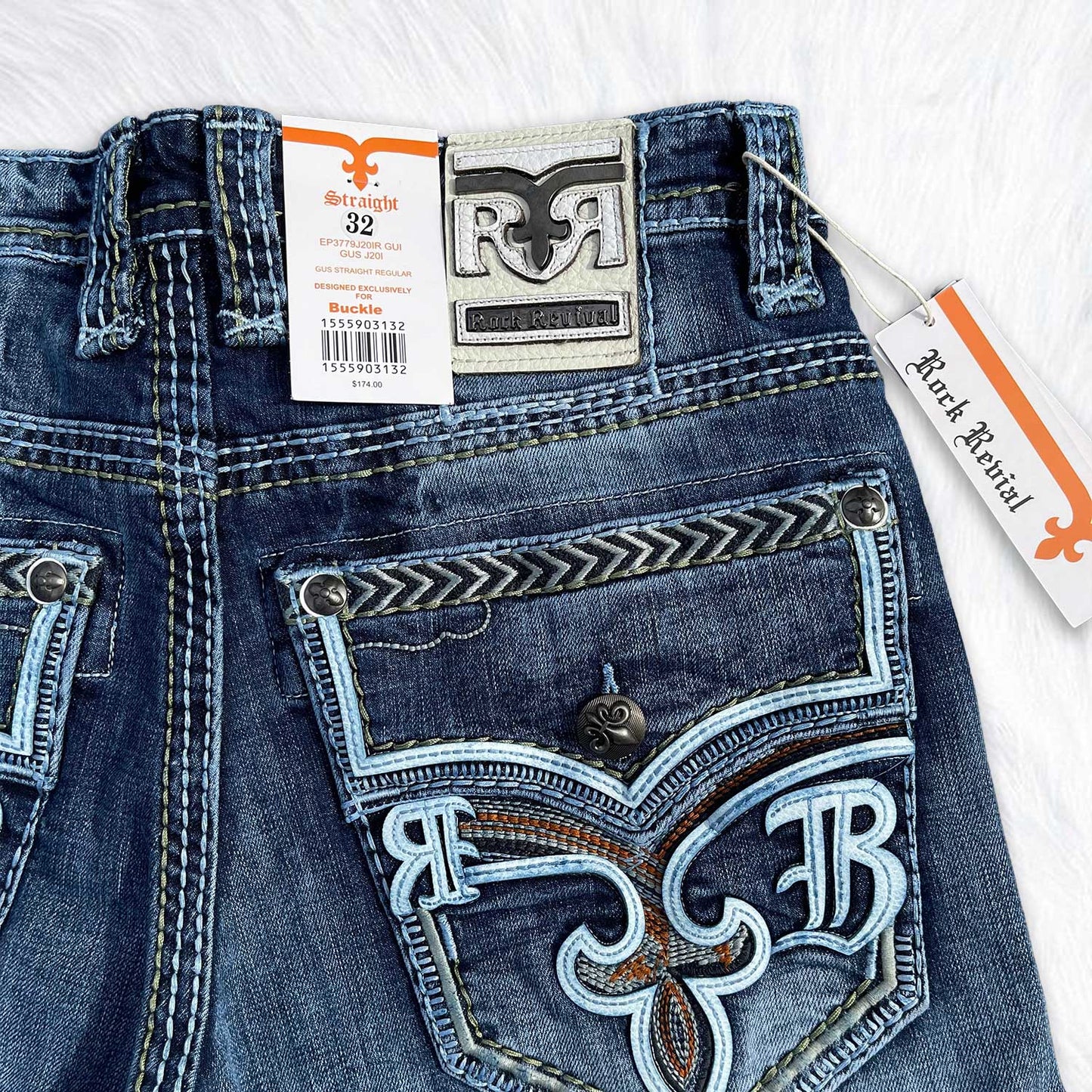 Rock Revival Calden Straight Jeans - Fleur de Lis