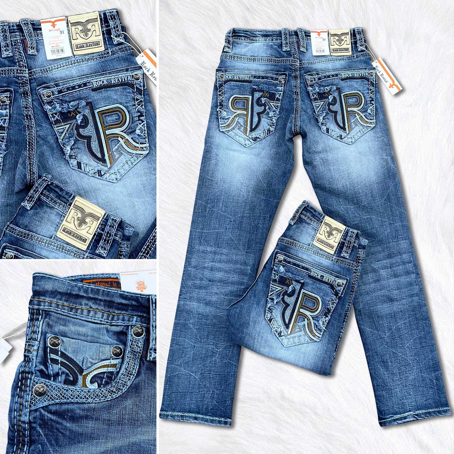 Rock Revival Gus Straight Jeans - Medium Wash