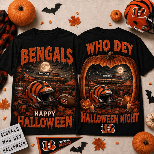 CIN x NFL Halloween Custom Name T Shirt Gift For Fan