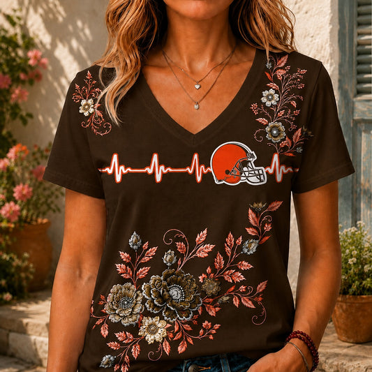 CLE x NFL Luxury Women V-Neck Shirt