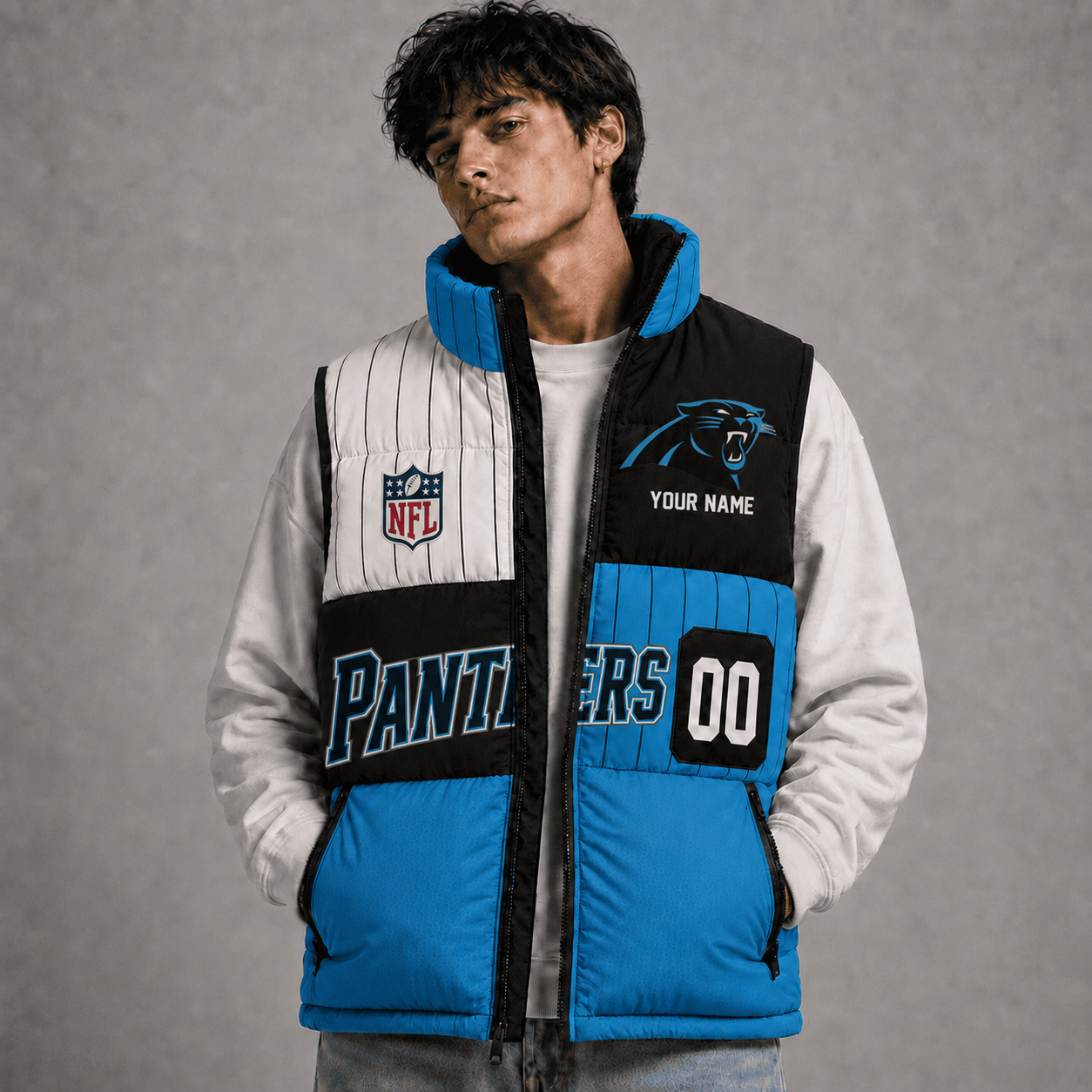CP x NFL Premium Sleeveless Puffer Jacket Personalized Gift For True Fan