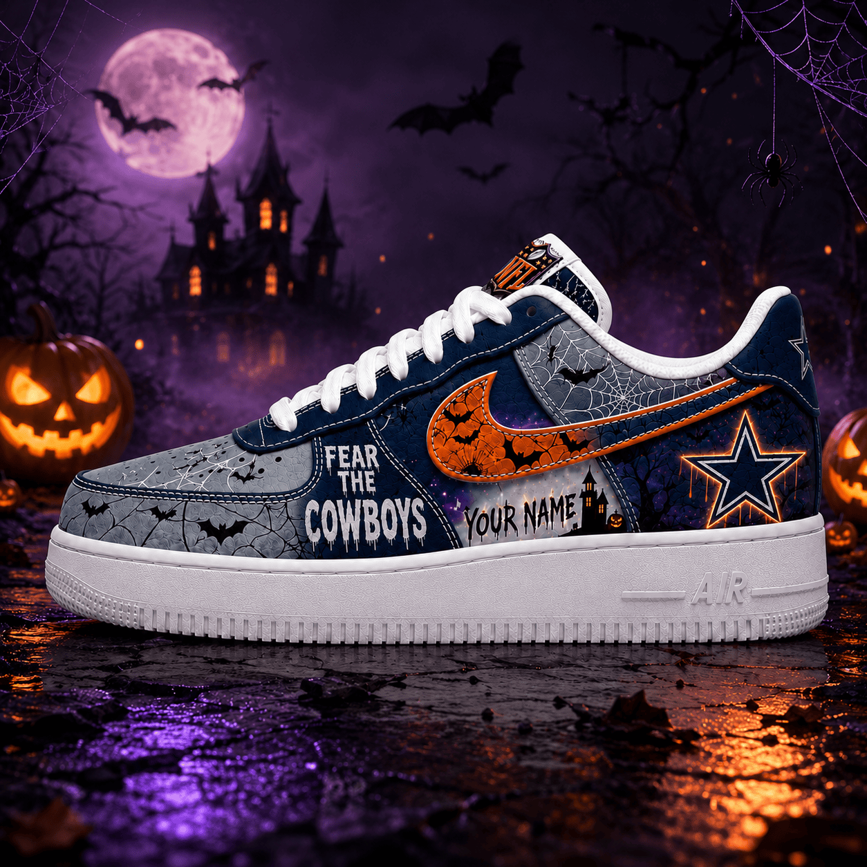 DC x Premium NFL Fear The Team Halloween AF1 Sneakers