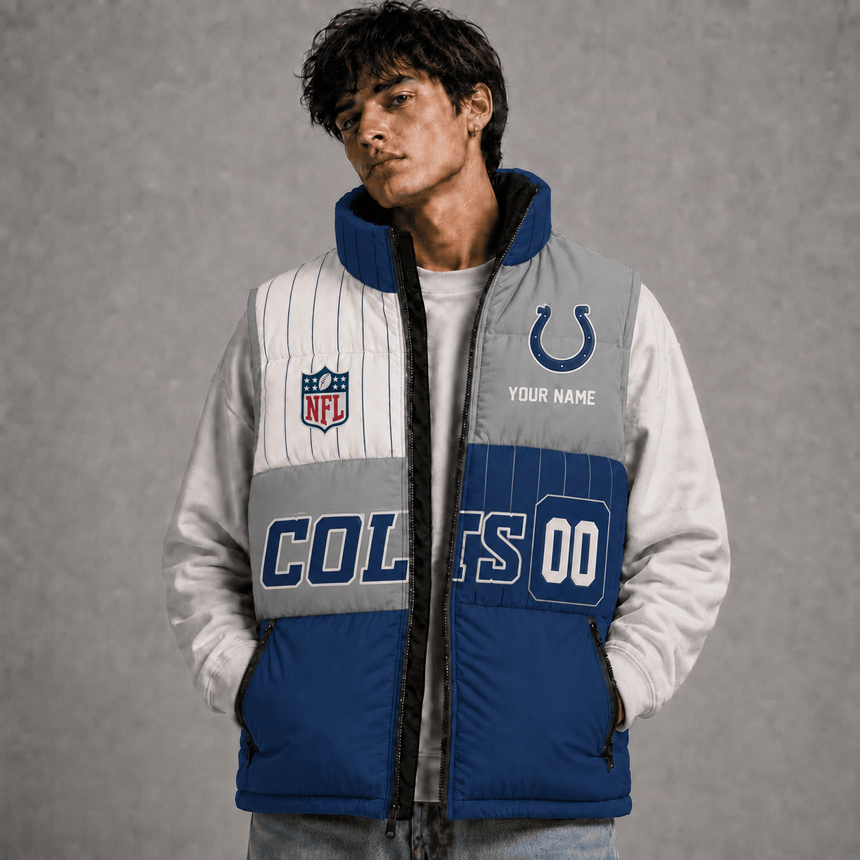 IC x NFL Premium Sleeveless Puffer Jacket Personalized Gift For True Fan