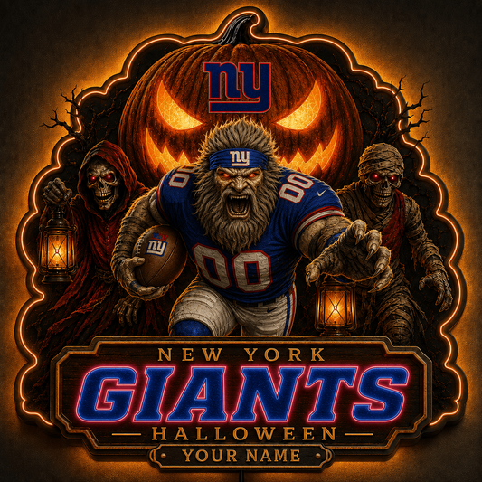 NYG x NFL Halloween Personalized Acrylic Wall Led Sign Colorful Colors Gifts For Fan