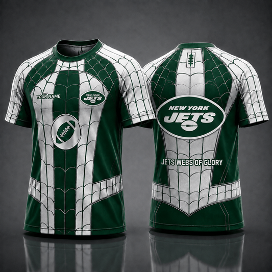 NYJ NFL x Spider Personalized T-Shirt – Premium Limited Edition Gift for Football Fans