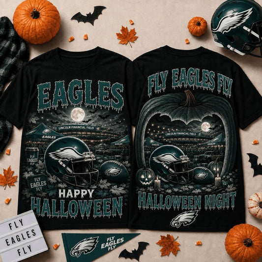 PE x NFL Halloween Custom Name T Shirt Gift For Fan