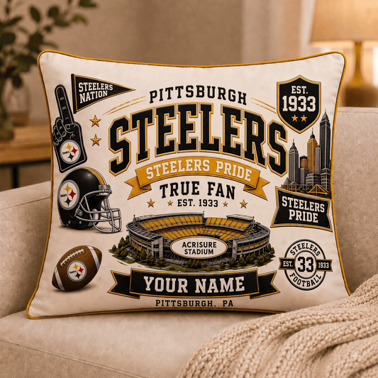 PS x NFL Premium Vintage Pillow Case Personalized Gift For True Fan