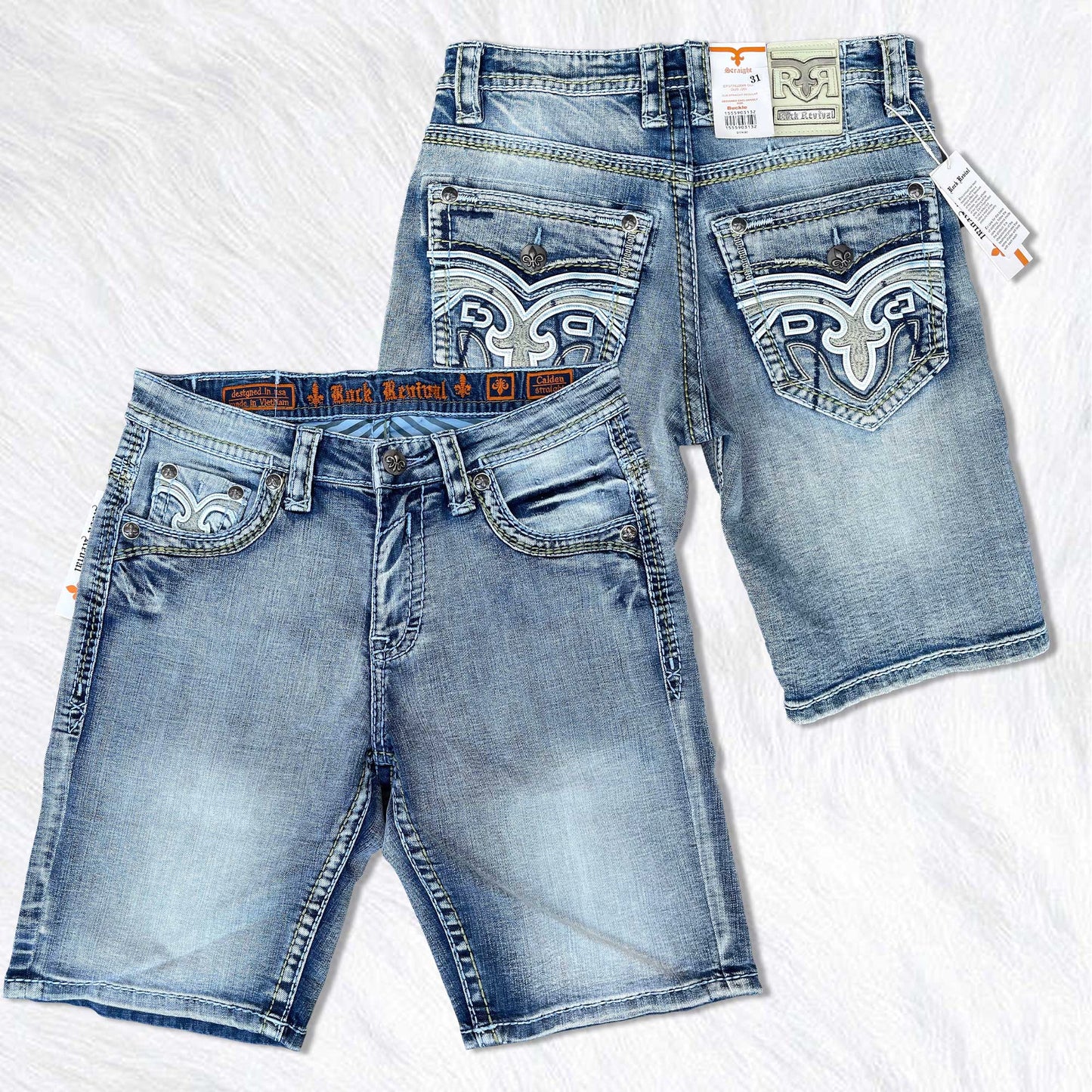 Rock Revival Calden Denim Shorts - Light Wash