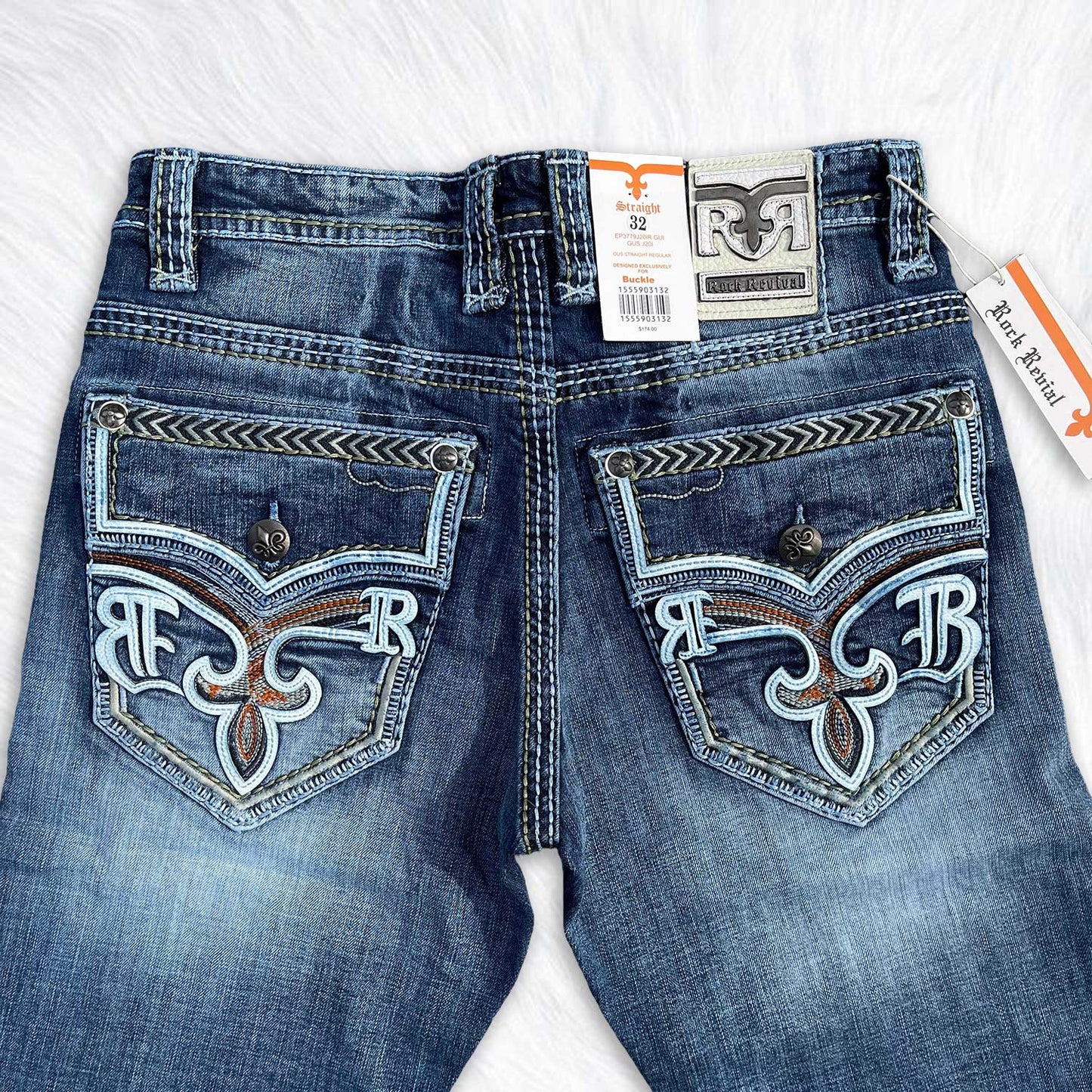Rock Revival Calden Straight Jeans - Fleur de Lis