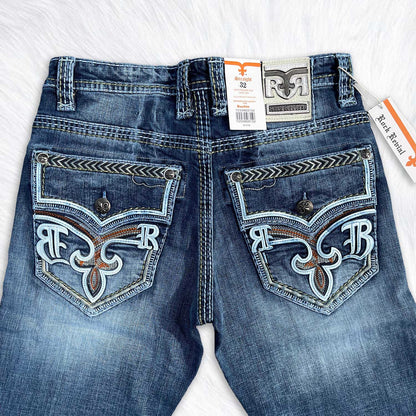 Rock Revival Calden Straight Jeans - Fleur de Lis