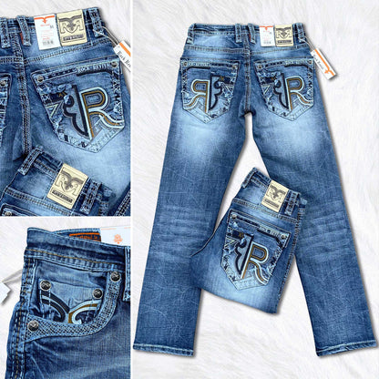 Rock Revival Gus Straight Jeans - Medium Wash