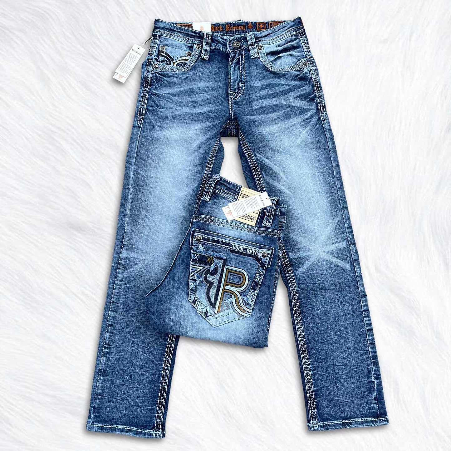 Rock Revival Gus Straight Jeans - Medium Wash