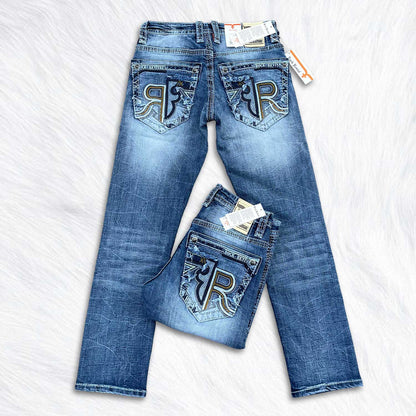 Rock Revival Gus Straight Jeans - Medium Wash