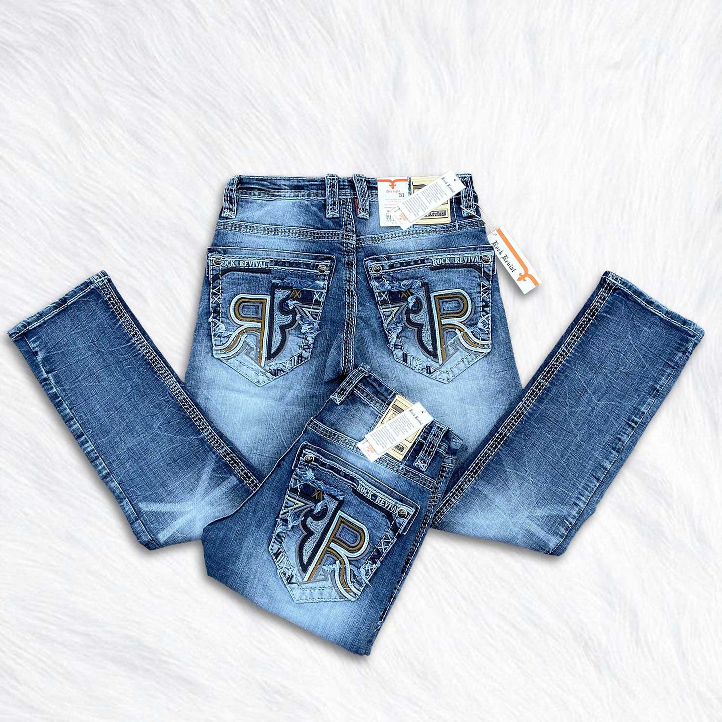 Rock Revival Gus Straight Jeans - Medium Wash