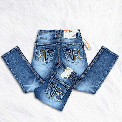 Rock Revival Gus Straight Jeans - Medium Wash