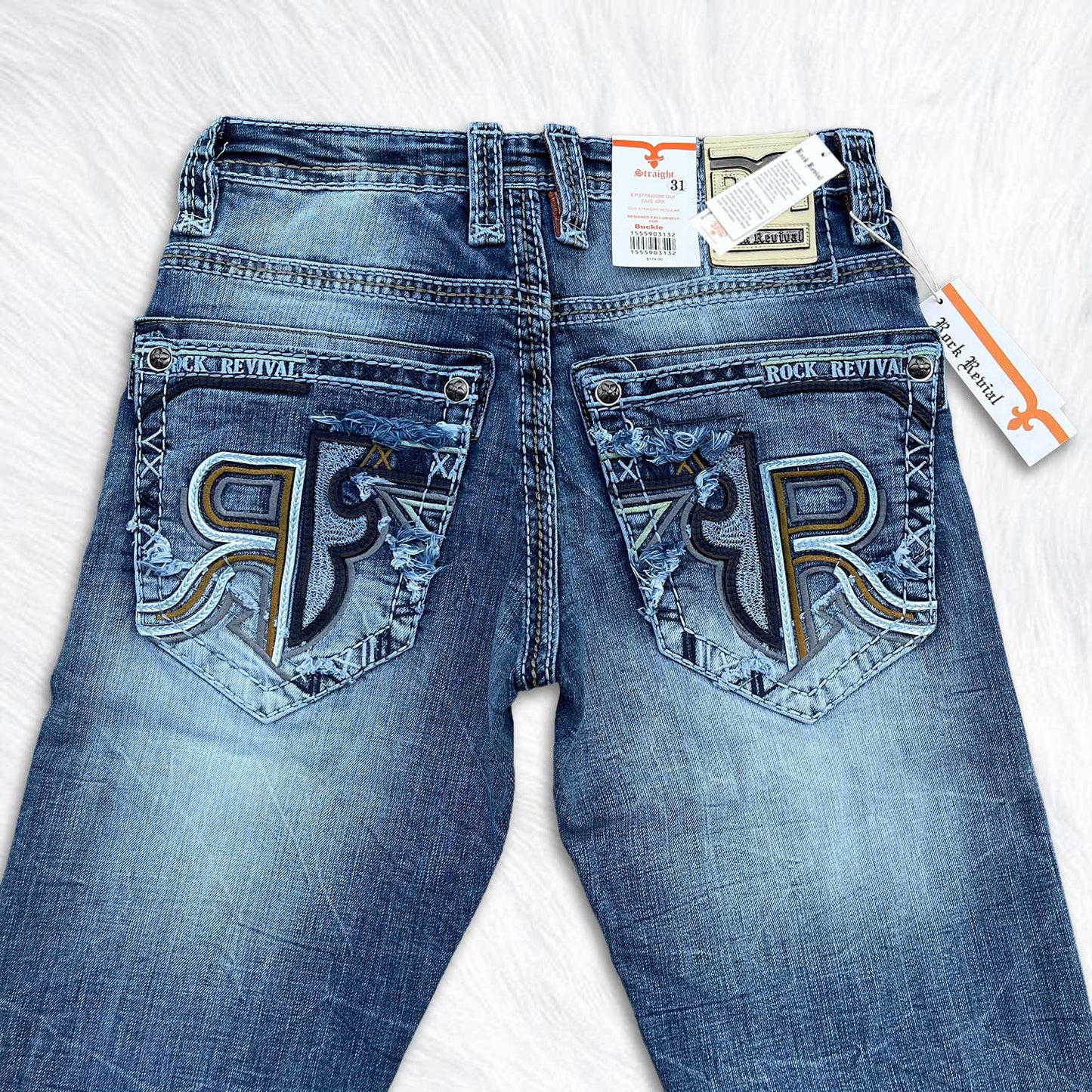 Rock Revival Gus Straight Jeans - Medium Wash