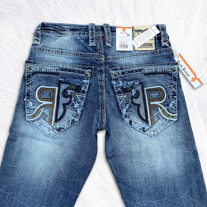 Rock Revival Gus Straight Jeans - Medium Wash