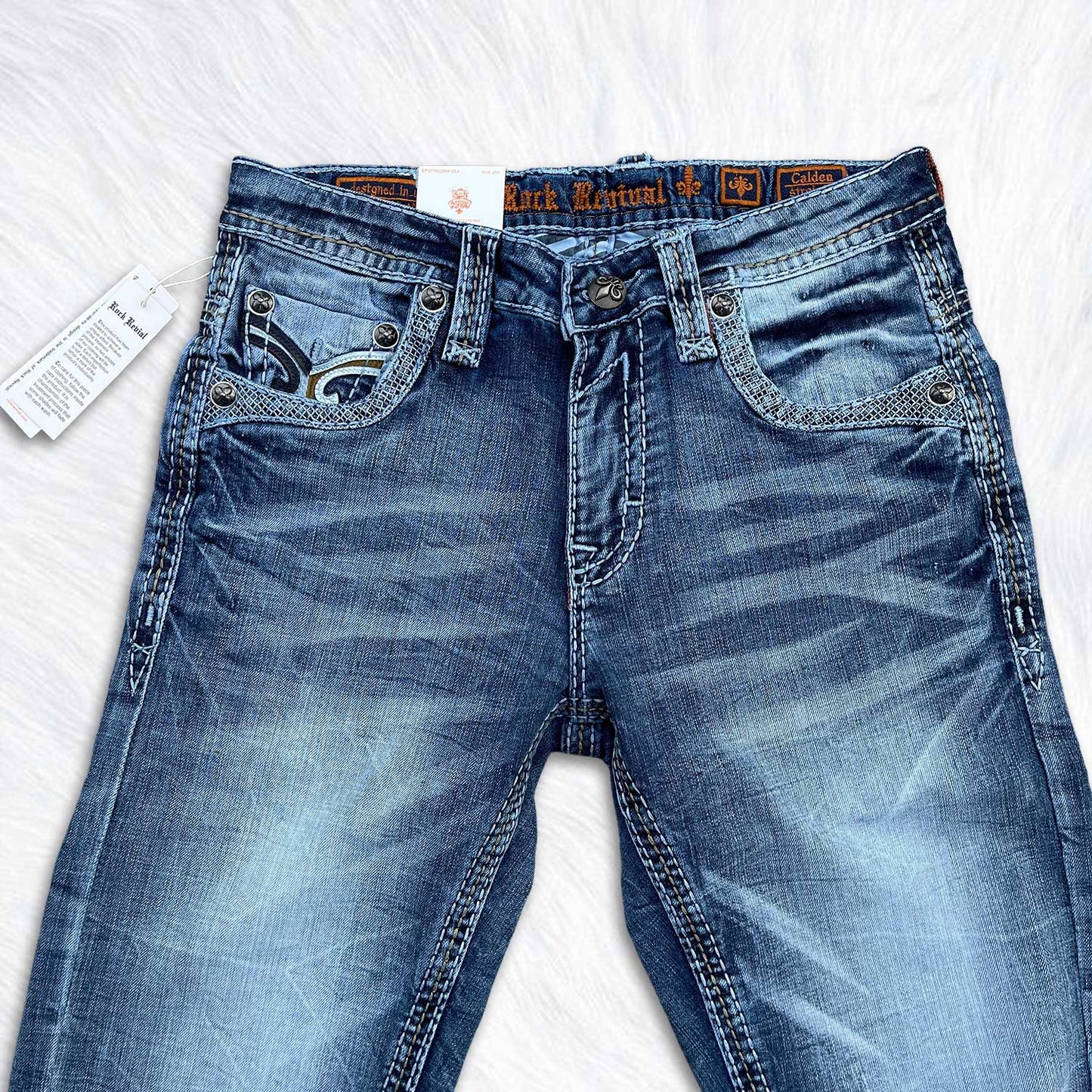 Rock Revival Gus Straight Jeans - Medium Wash