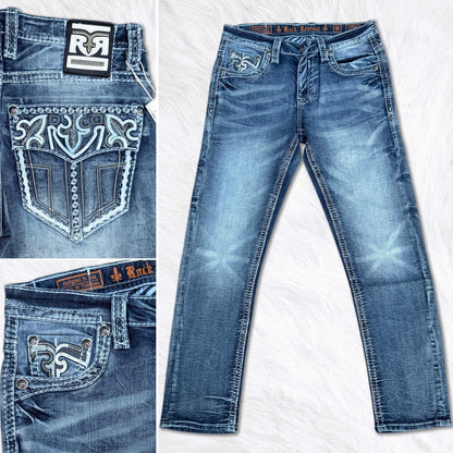 Rock Revival Calden Straight Jeans - Studded Embellished
