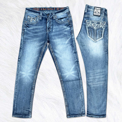 Rock Revival Calden Straight Jeans - Studded Embellished