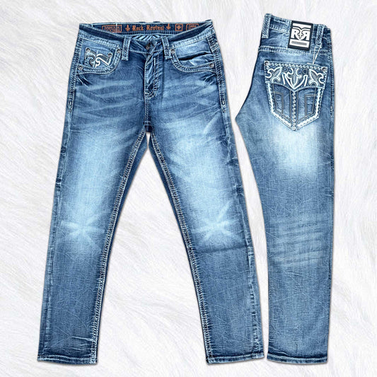 Rock Revival Calden Straight Jeans - Studded Embellished