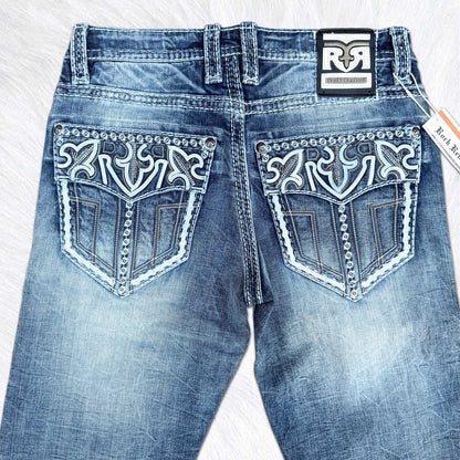 Rock Revival Calden Straight Jeans - Studded Embellished